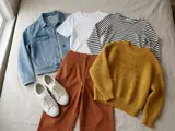 Example photo: six clothes on a bed
